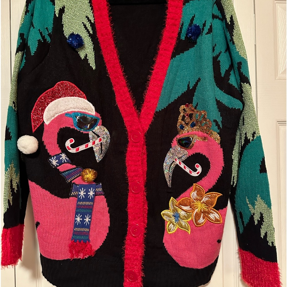 33 Degrees Christmas flamingo sweater 2x women’s NWOT.